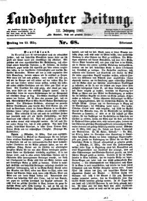 Landshuter Zeitung Freitag 23. März 1860