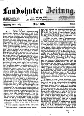 Landshuter Zeitung Samstag 24. März 1860