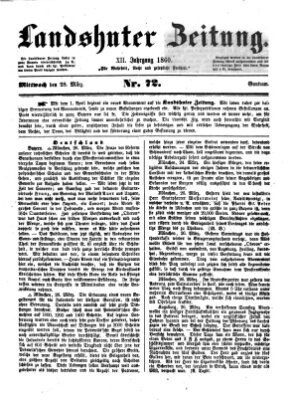 Landshuter Zeitung Mittwoch 28. März 1860