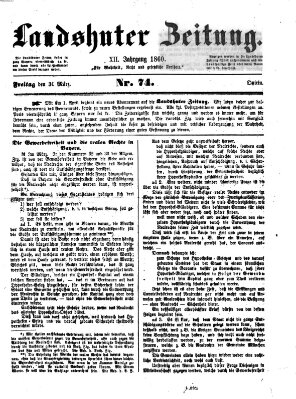 Landshuter Zeitung Freitag 30. März 1860