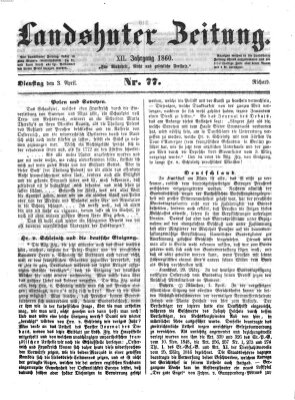 Landshuter Zeitung Dienstag 3. April 1860