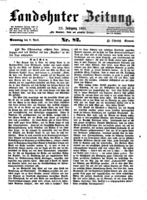 Landshuter Zeitung Sonntag 8. April 1860