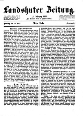 Landshuter Zeitung Freitag 13. April 1860