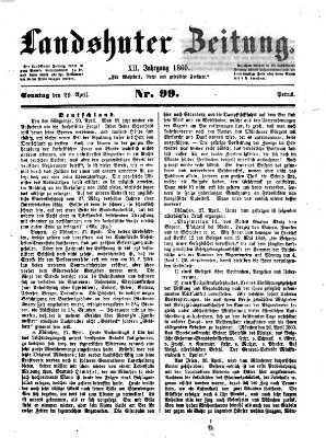 Landshuter Zeitung Sonntag 29. April 1860