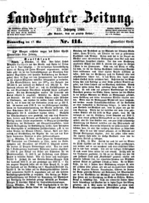 Landshuter Zeitung Donnerstag 17. Mai 1860