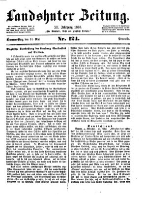 Landshuter Zeitung Donnerstag 31. Mai 1860