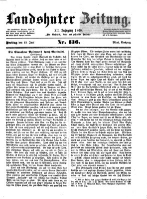 Landshuter Zeitung Freitag 15. Juni 1860