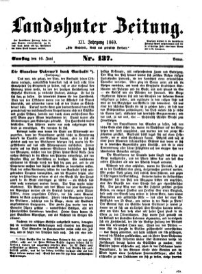 Landshuter Zeitung Samstag 16. Juni 1860