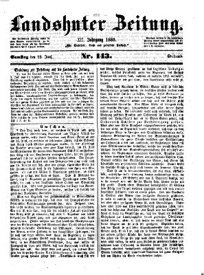 Landshuter Zeitung Samstag 23. Juni 1860