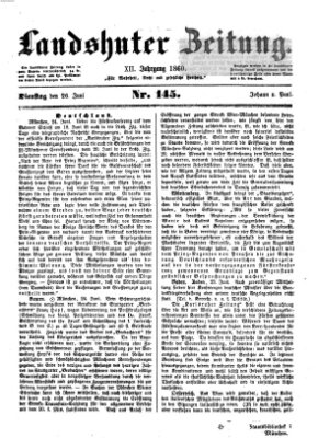 Landshuter Zeitung Dienstag 26. Juni 1860