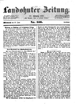 Landshuter Zeitung Mittwoch 27. Juni 1860