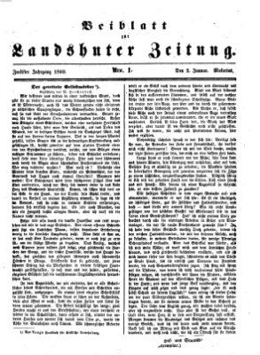 Landshuter Zeitung Montag 2. Januar 1860