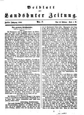 Landshuter Zeitung Montag 13. Februar 1860