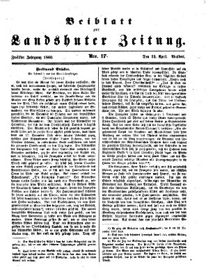 Landshuter Zeitung Montag 23. April 1860