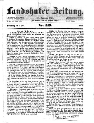 Landshuter Zeitung Sonntag 1. Juli 1860