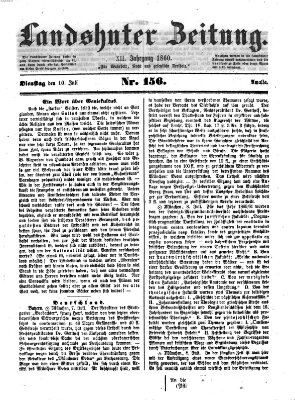 Landshuter Zeitung Dienstag 10. Juli 1860