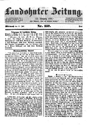 Landshuter Zeitung Mittwoch 11. Juli 1860