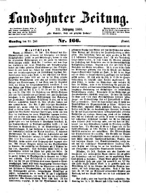 Landshuter Zeitung Samstag 21. Juli 1860