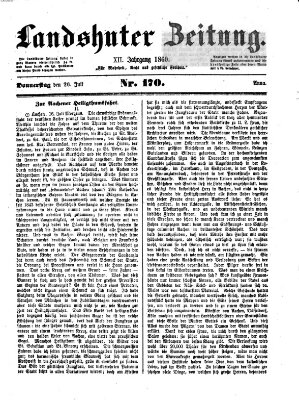 Landshuter Zeitung Donnerstag 26. Juli 1860