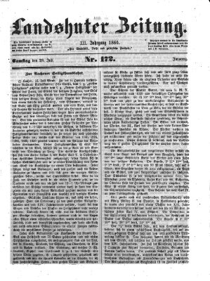 Landshuter Zeitung Samstag 28. Juli 1860