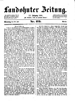 Landshuter Zeitung Sonntag 29. Juli 1860