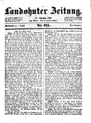 Landshuter Zeitung Mittwoch 1. August 1860