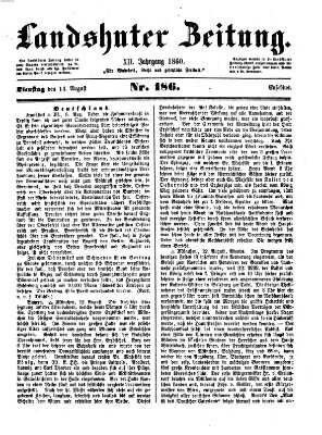 Landshuter Zeitung Dienstag 14. August 1860