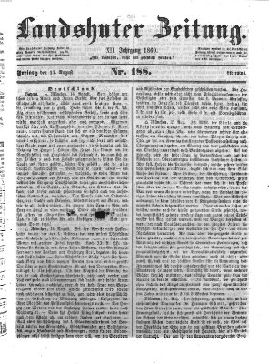 Landshuter Zeitung Freitag 17. August 1860