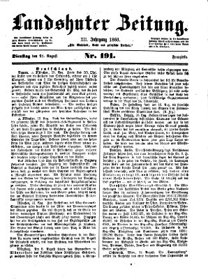 Landshuter Zeitung Dienstag 21. August 1860