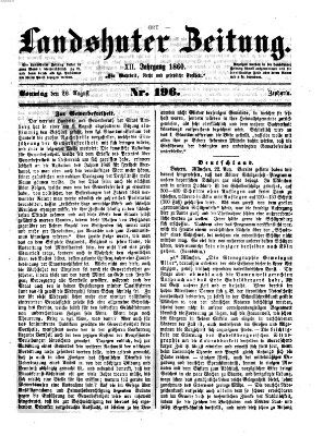 Landshuter Zeitung Sonntag 26. August 1860