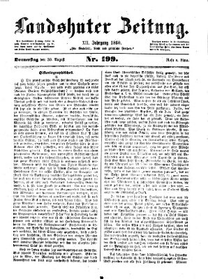 Landshuter Zeitung Donnerstag 30. August 1860