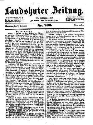 Landshuter Zeitung Sonntag 2. September 1860