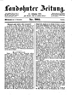 Landshuter Zeitung Mittwoch 5. September 1860