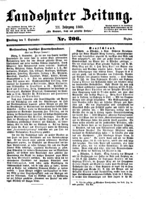 Landshuter Zeitung Freitag 7. September 1860