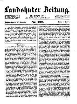 Landshuter Zeitung Donnerstag 27. September 1860