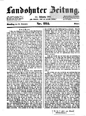 Landshuter Zeitung Samstag 29. September 1860