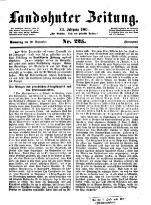 Landshuter Zeitung Sonntag 30. September 1860