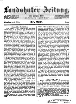 Landshuter Zeitung Samstag 6. Oktober 1860