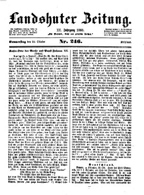 Landshuter Zeitung Donnerstag 25. Oktober 1860