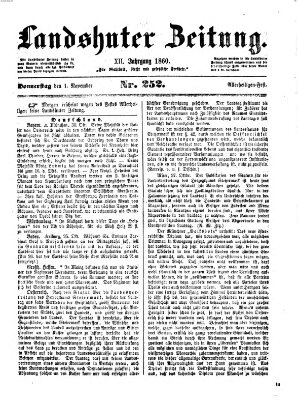 Landshuter Zeitung Donnerstag 1. November 1860