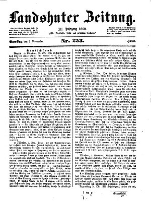 Landshuter Zeitung Samstag 3. November 1860