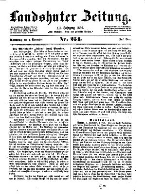 Landshuter Zeitung Sonntag 4. November 1860