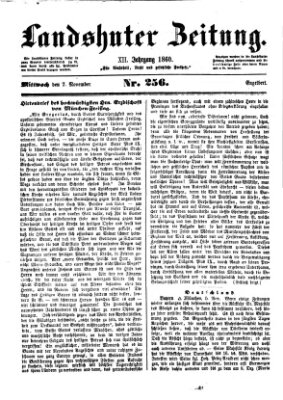 Landshuter Zeitung Mittwoch 7. November 1860