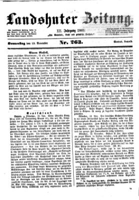 Landshuter Zeitung Donnerstag 15. November 1860