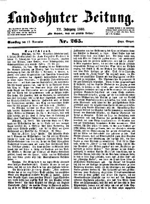 Landshuter Zeitung Samstag 17. November 1860