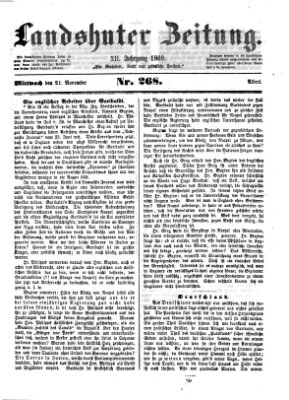 Landshuter Zeitung Mittwoch 21. November 1860