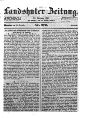 Landshuter Zeitung Sonntag 25. November 1860