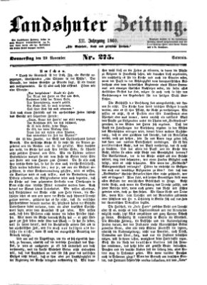 Landshuter Zeitung Donnerstag 29. November 1860