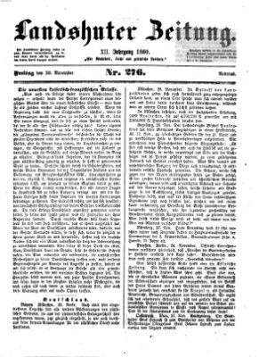 Landshuter Zeitung Freitag 30. November 1860