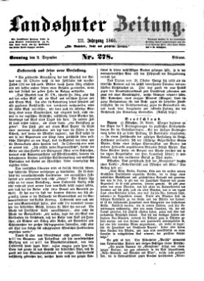 Landshuter Zeitung Sonntag 2. Dezember 1860